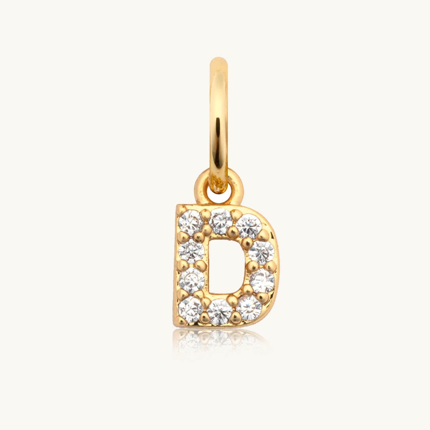 Dripping Words Charm- CZ Letter D