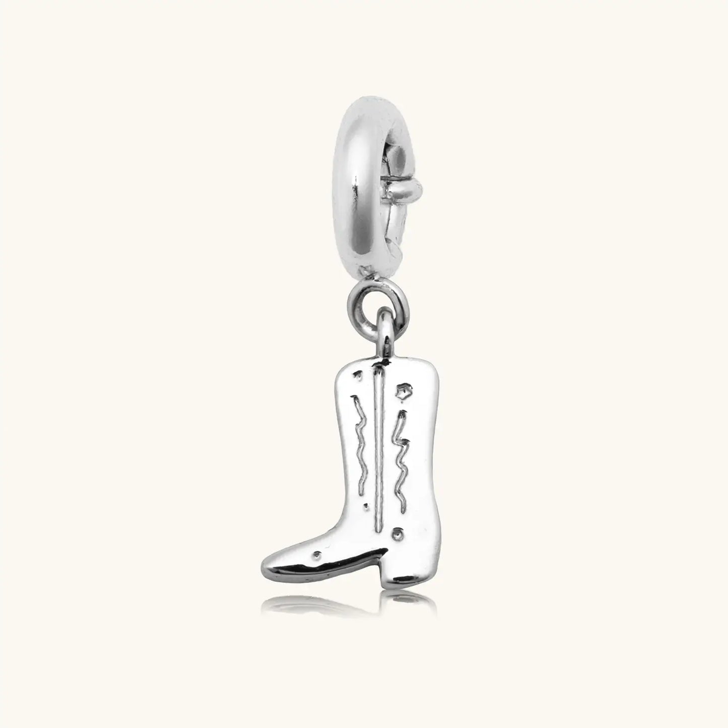 Custom Silver Cowboy Boot Charm