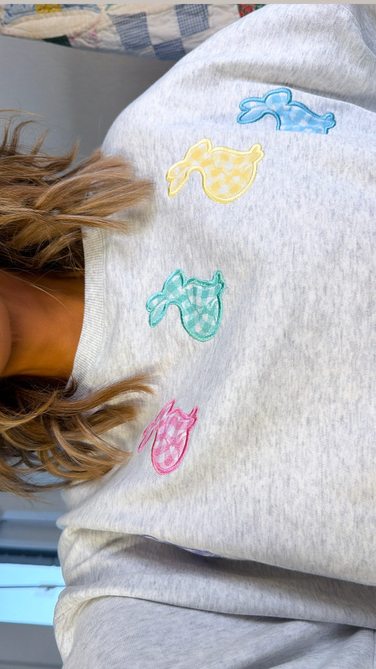 Bunny Trail Crewneck, Heather Grey