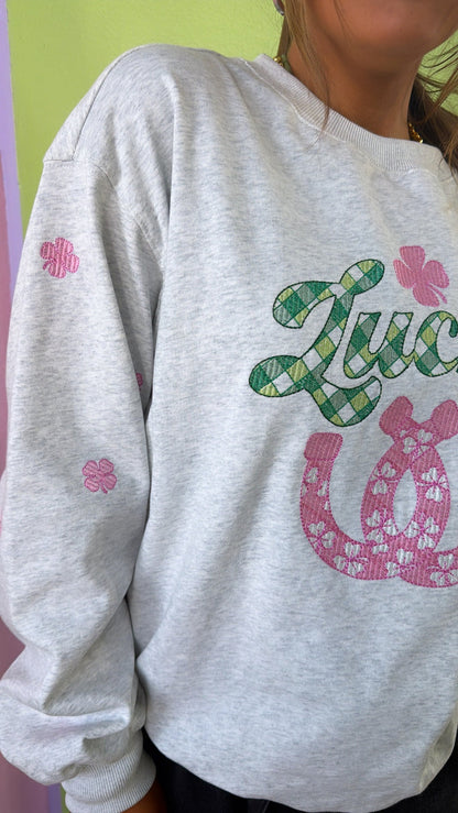 Clover Club Crewneck, H.Grey