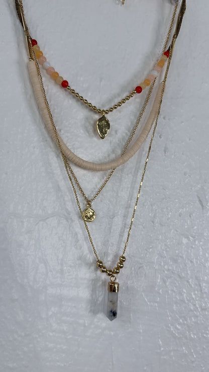 Halo Link Layered Necklace, Gold