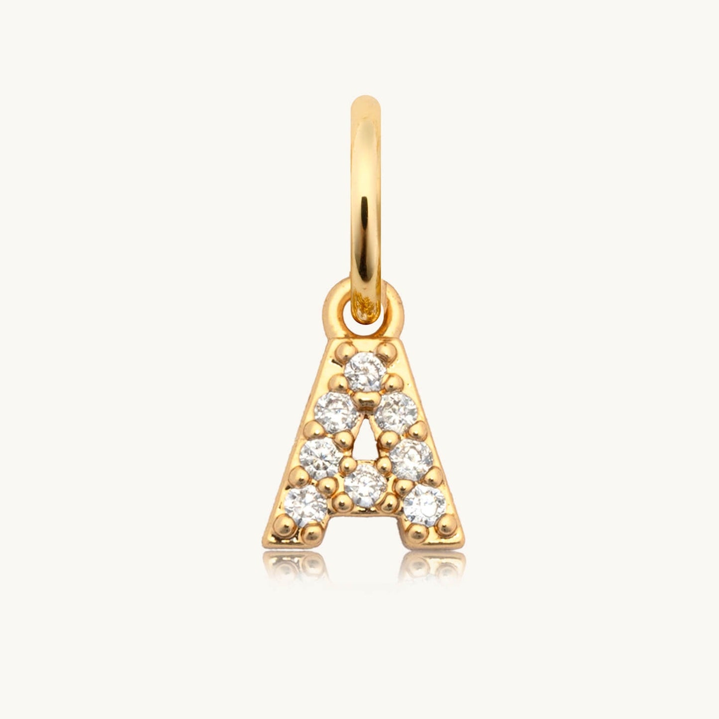 Dripping Words Charm- CZ Letter A
