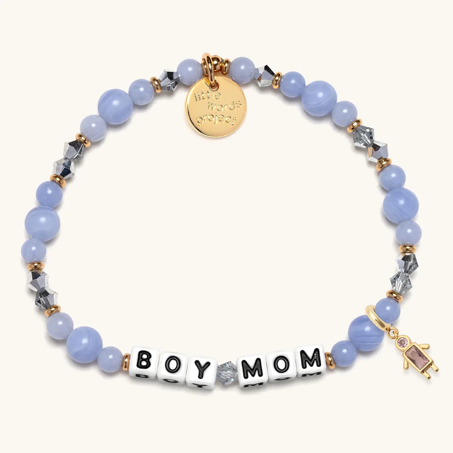 Boy Mom Birthstone Charm Bracelet Set