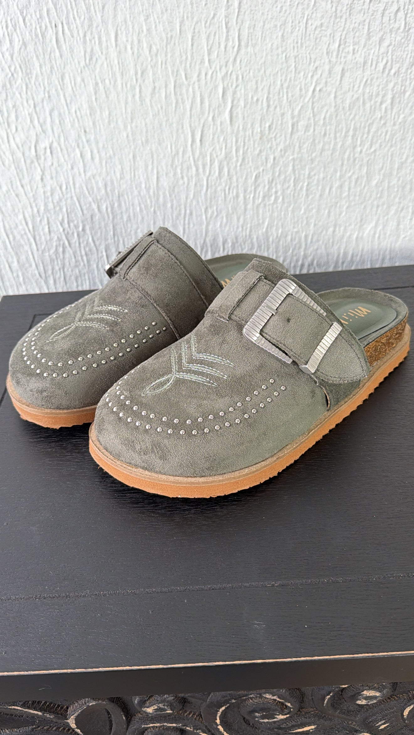 Joleen Studded Clog, Olive