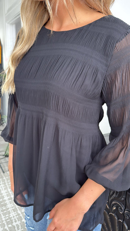 A Must For Me Blouse , Black