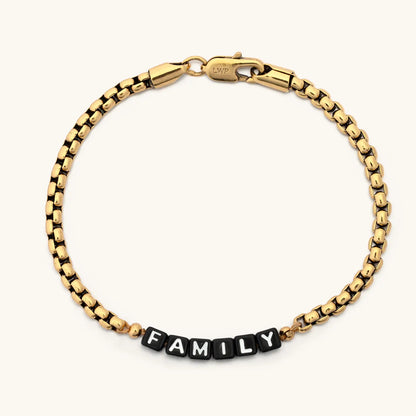 Family Gold Antique Chain Bracelet