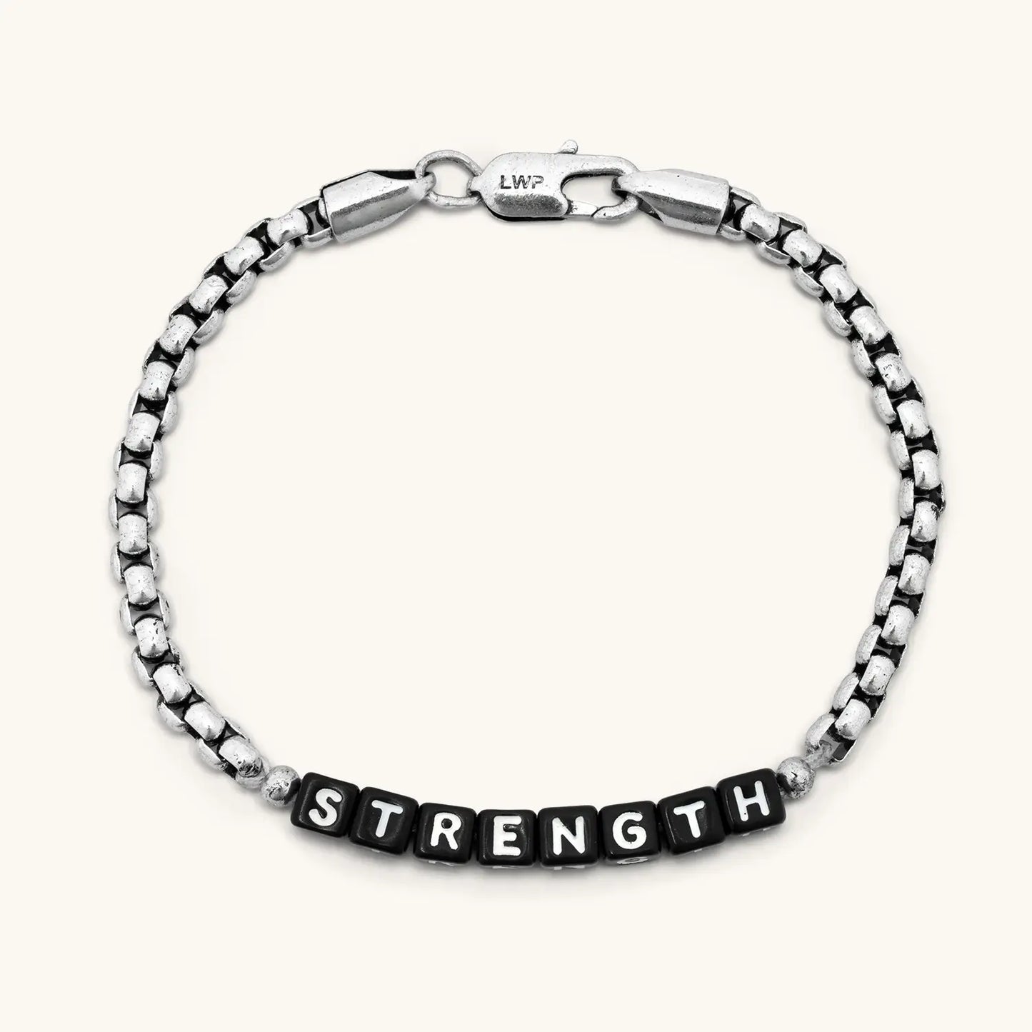 Strength Silver Antique Chain Bracelet