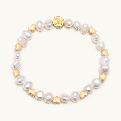 White Hearts by the Pearl Bracelet Base