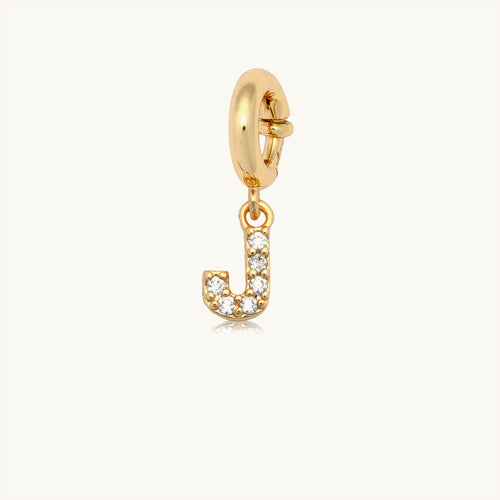Custom CZ Letter J Charm