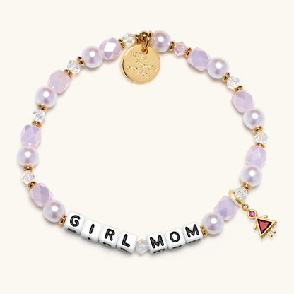 Girl Mom Birthstone Charm Bracelet Set