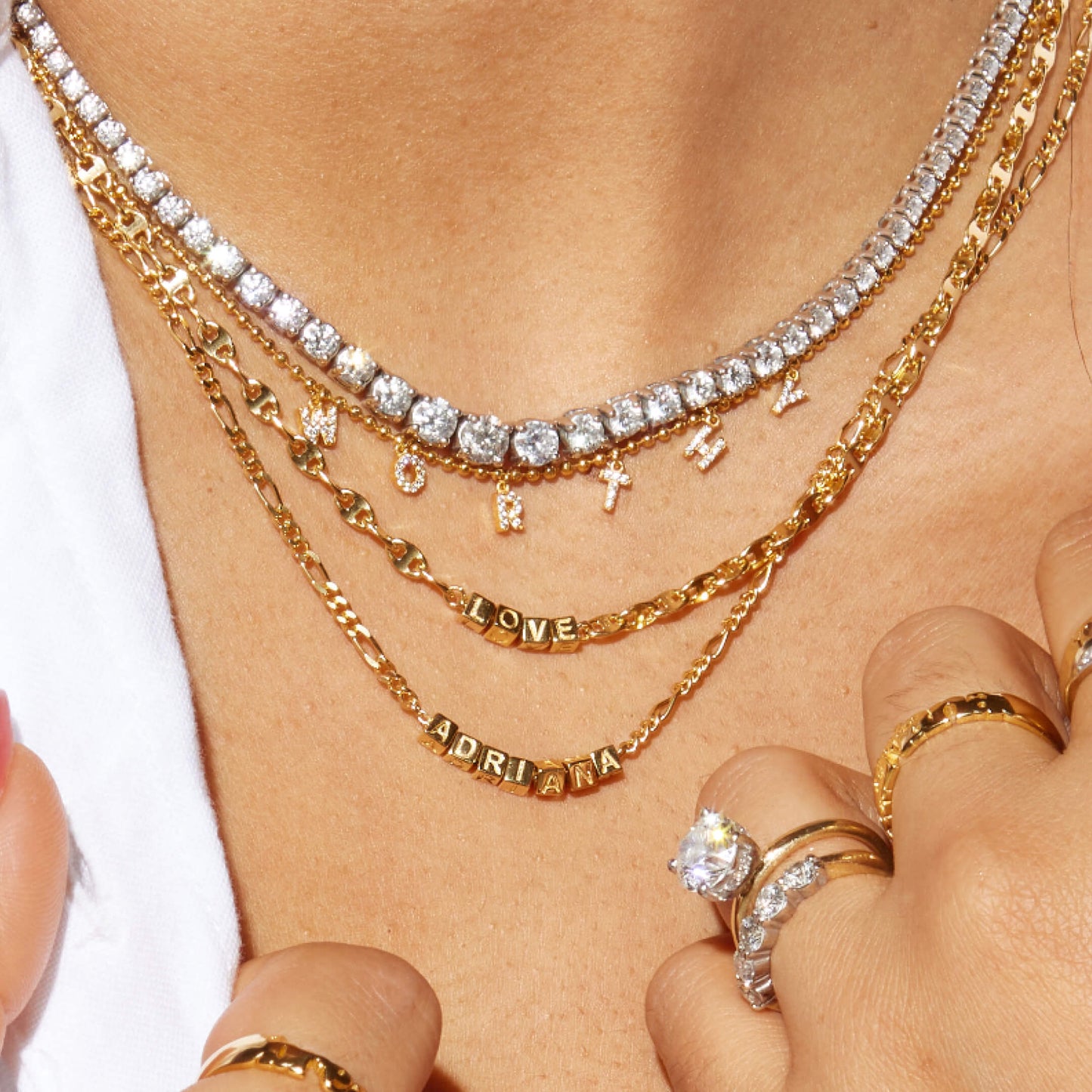 Tiny Dripping Words Gold Vermeil Necklace