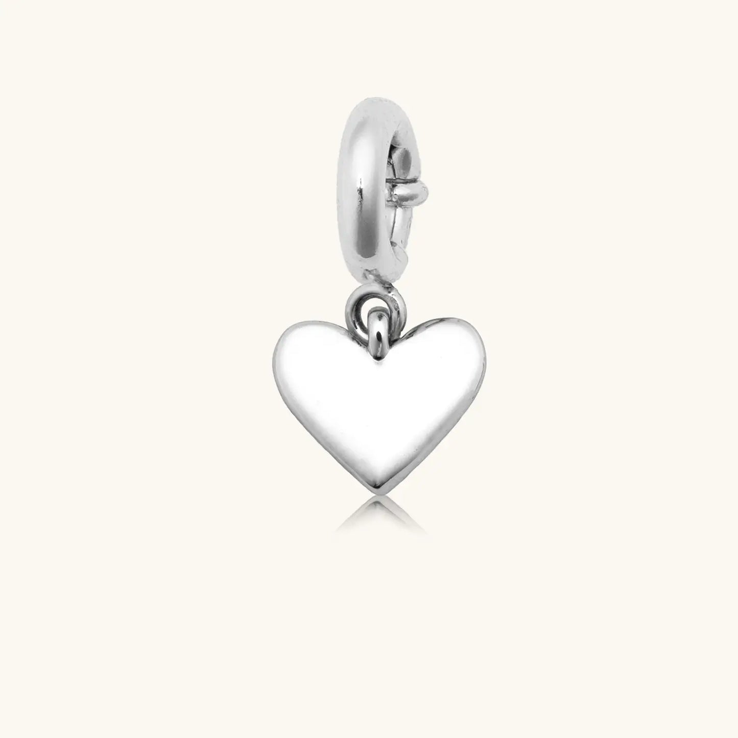 Silver Puffy Heart Charm
