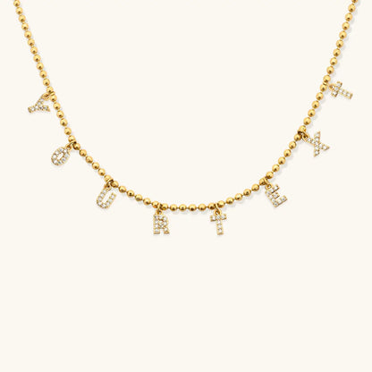 Tiny Dripping Words Gold Vermeil Necklace
