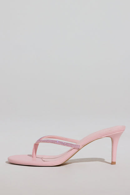 Heeled Sandal in Blush Pink