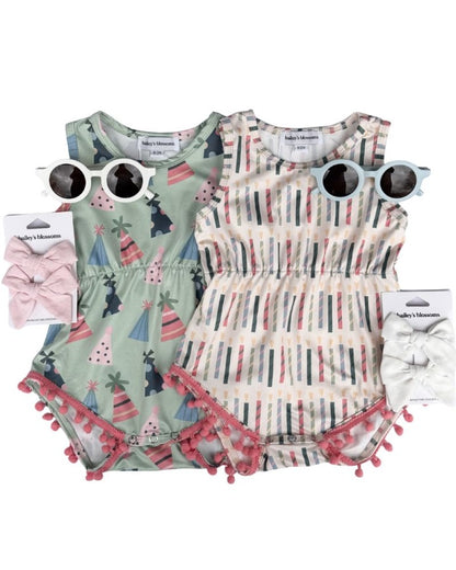 Dillon Pom Pom Romper - Make a Wish