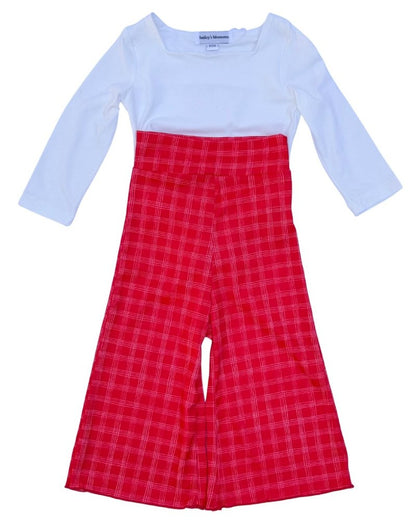 Elodie Wide-Leg High Waist Pants – Cherry Red
