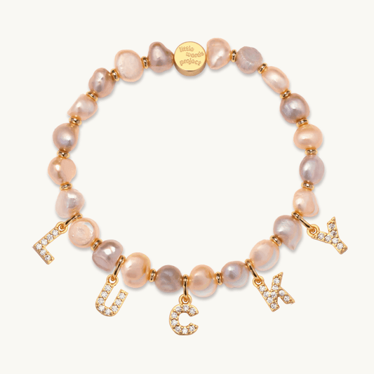 Dripping Words Pink Freshwater Pearl