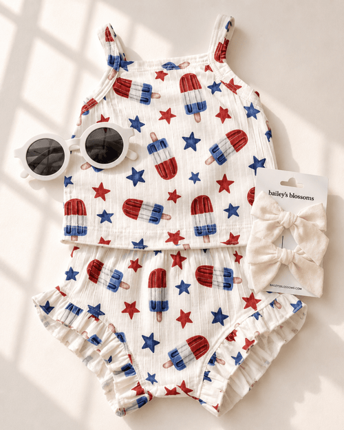 Luna Top & Bloomer Set - Patriotic Popsicles